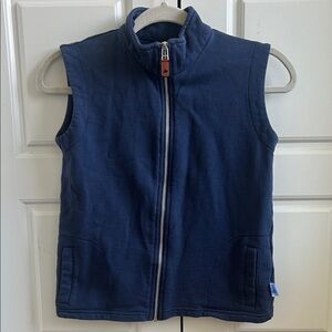 SouthBound Cotton Knit Zipper-Front Vest in the Navy Blue